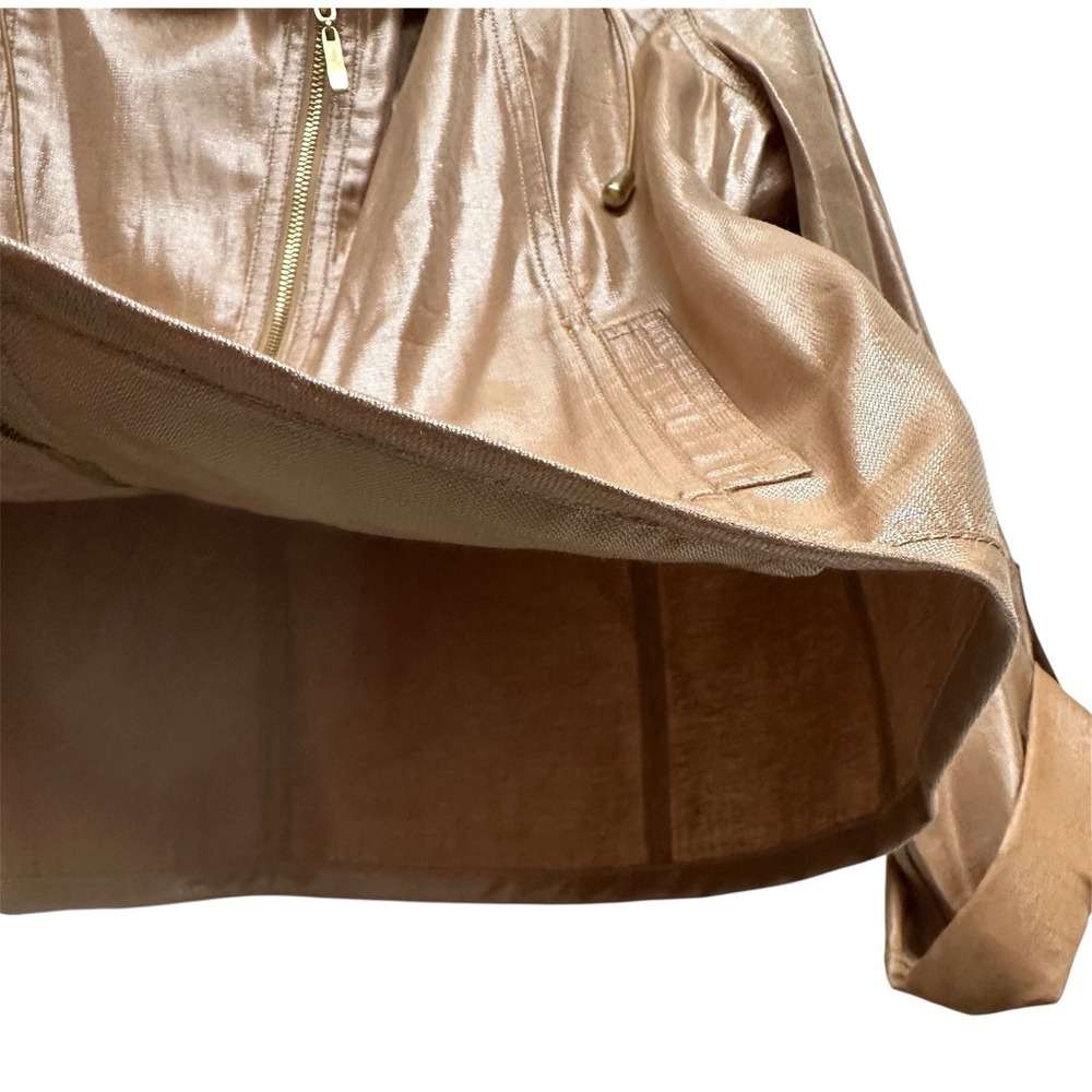 Ruby Rd. Gold Tone Shimmer Jacket. Zip Front. Size 14P - Picture 5 of 10